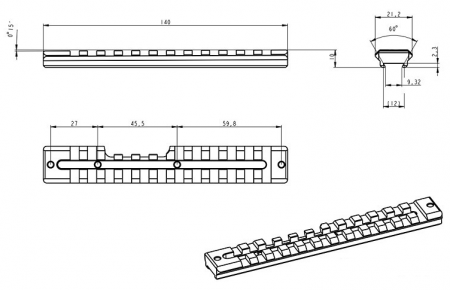 Szyna Picattiny  do CZ457   15MOA    #457/15MOA 